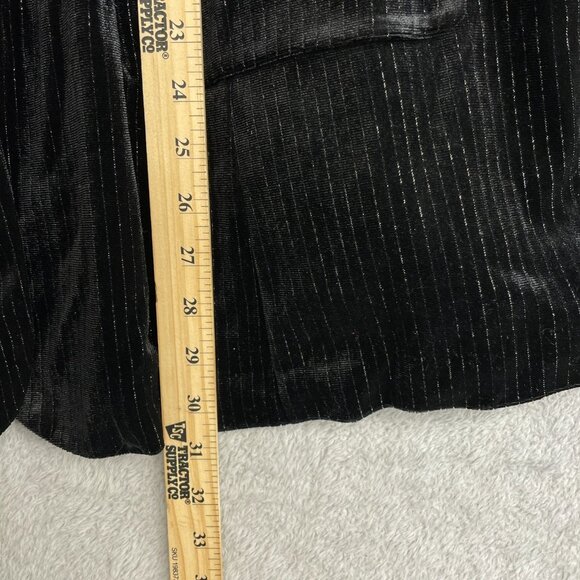 NEW Ava & Viv Women’s 2X Velvet Blazer Metallic Black Pinstripe i1607 - Picture 6 of 12